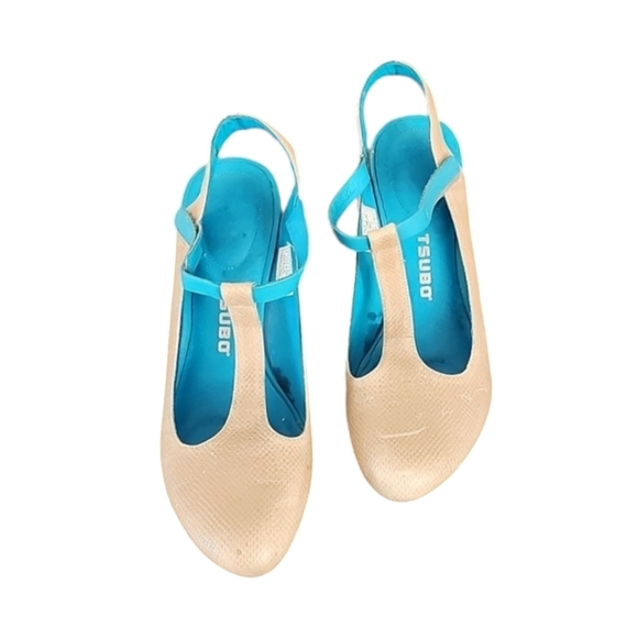 TSUBO Mary Jane T-strap Heels 40 9 Textured Slingback Industrial Retro Vintage - Picture 5 of 17